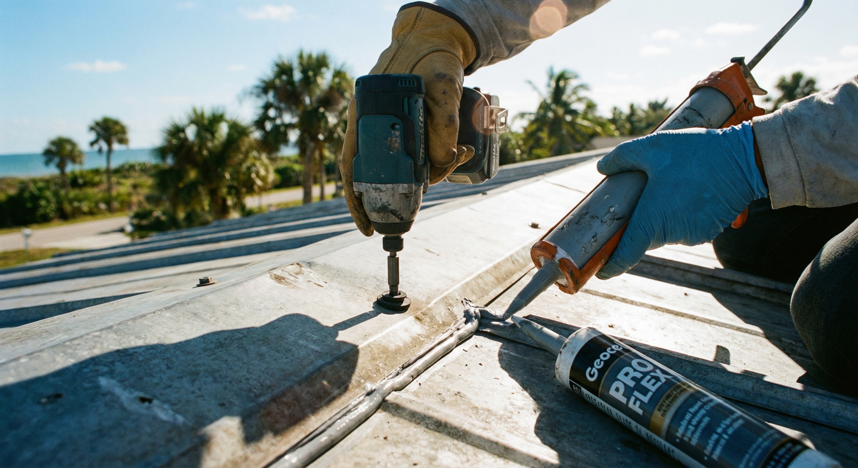 Exposed fastener metal roof maintenance