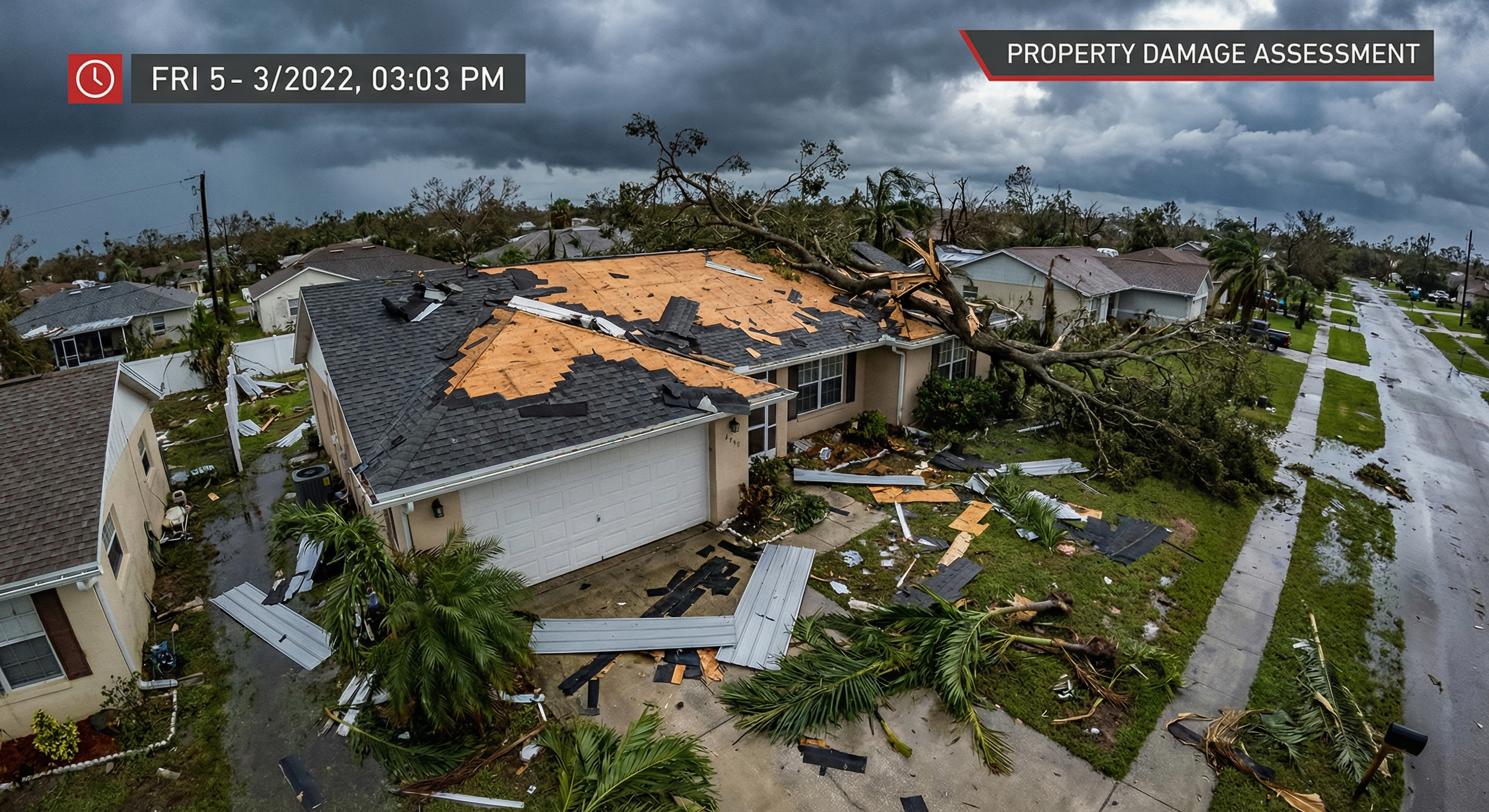 Hurricane storm damage to roof in Gainesville FL - Carr-Palmer Roofing